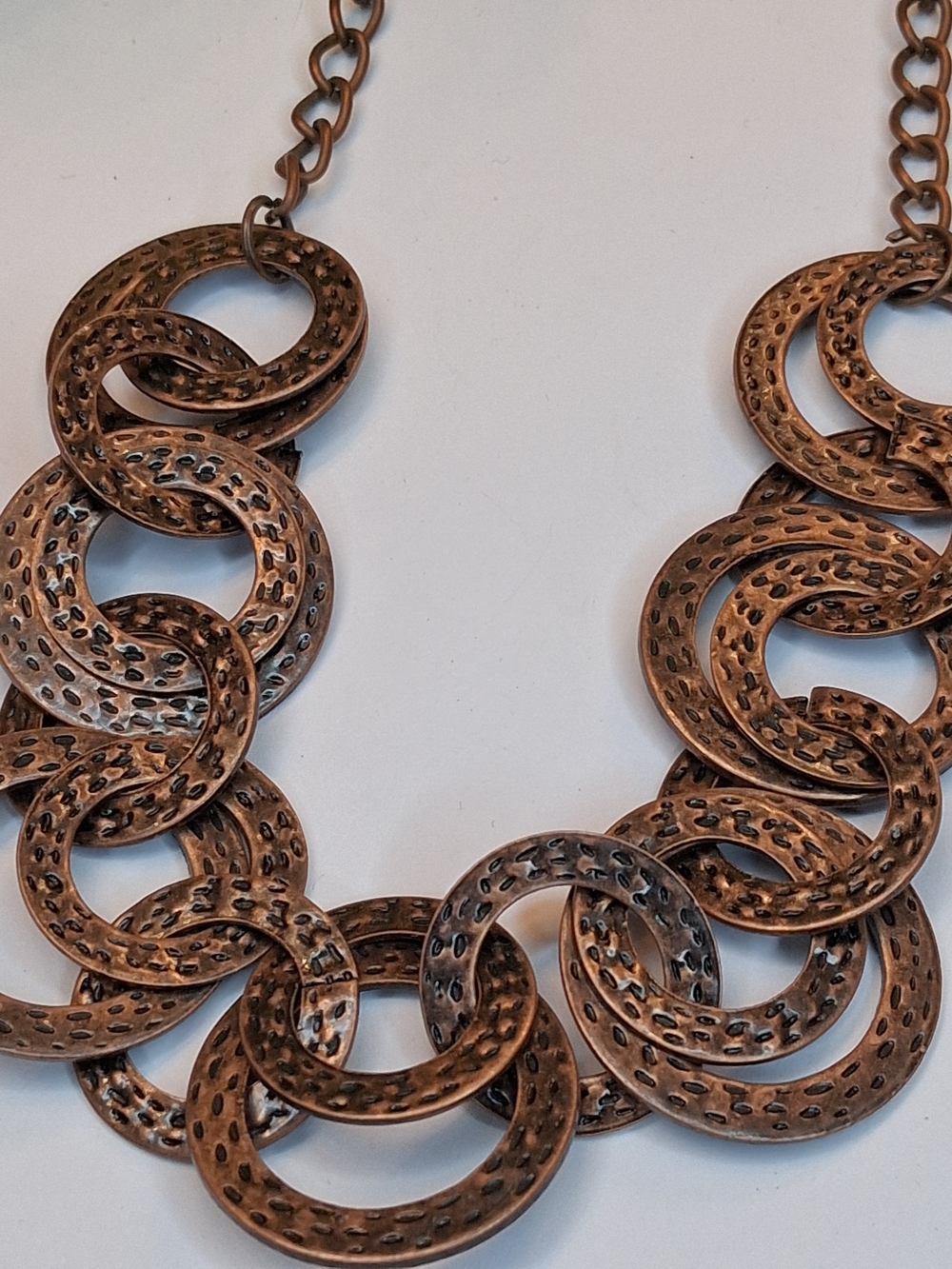 Copper-Tone Textured Statement Necklace